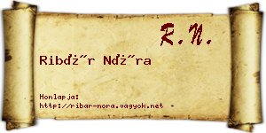 Ribár Nóra névjegykártya