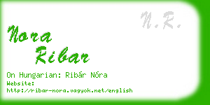 nora ribar business card